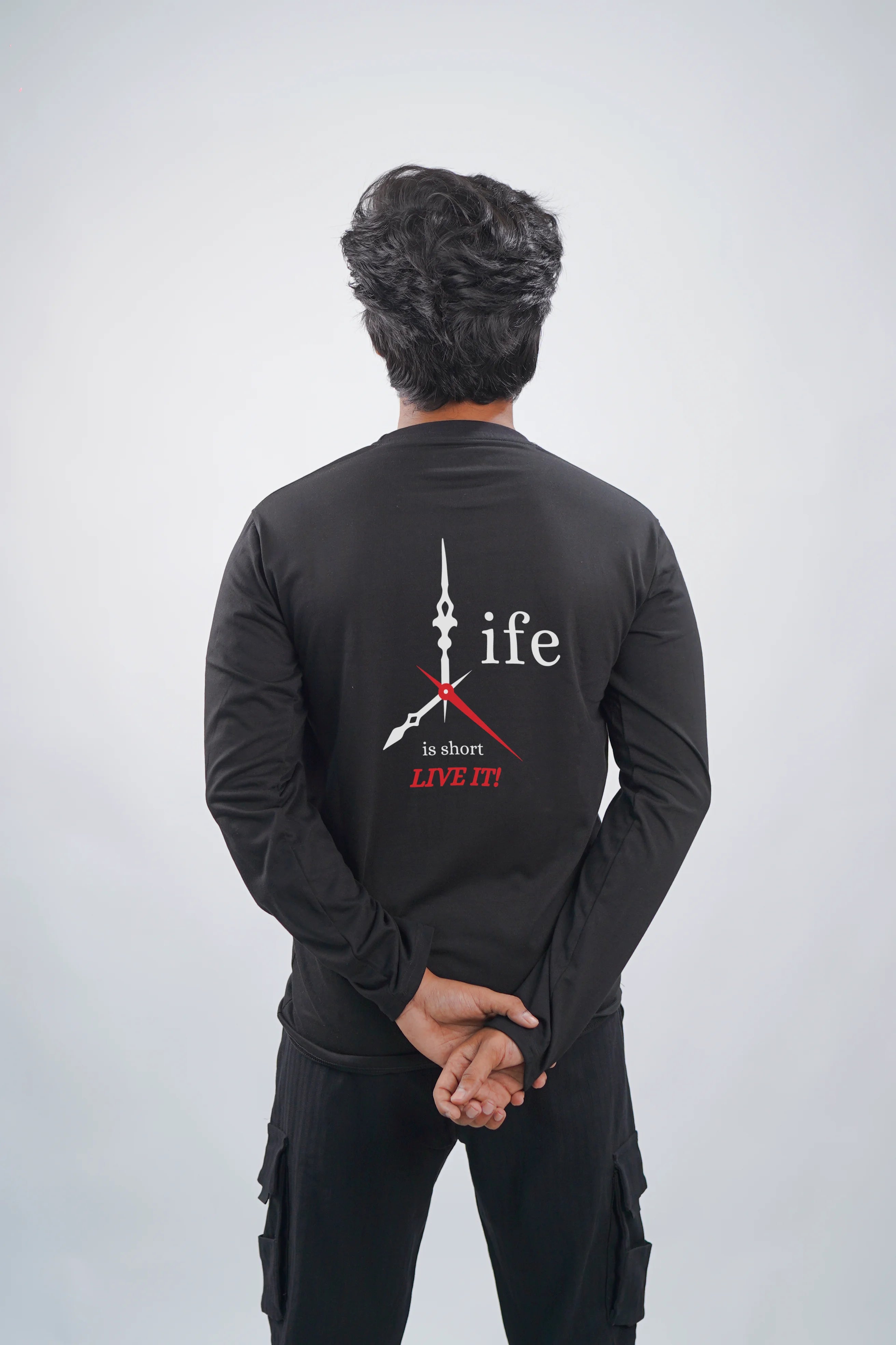 LIFE IS SHORT PRINTED FULL SLEEVE T-SHIRT – UNISEX CLASSIC FIT